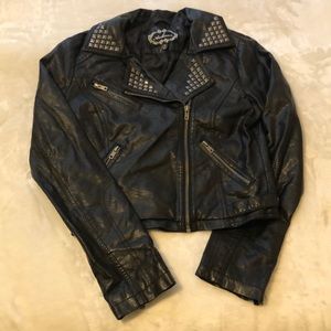 Faux leather collar studded jacket. New condition!